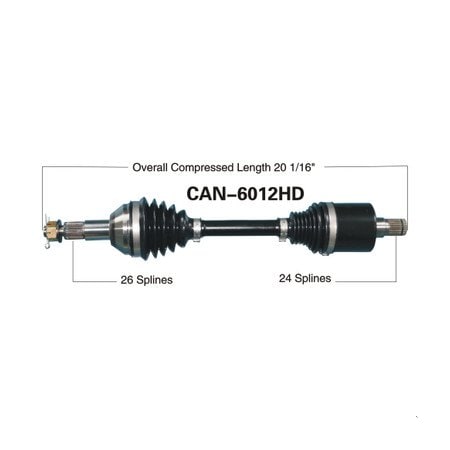 Wide Open Heavy Duty CV Axle for CAN AM HD REAR RIGHT OUTLANDER/RENEGADE 06-07 CAN-6012HD